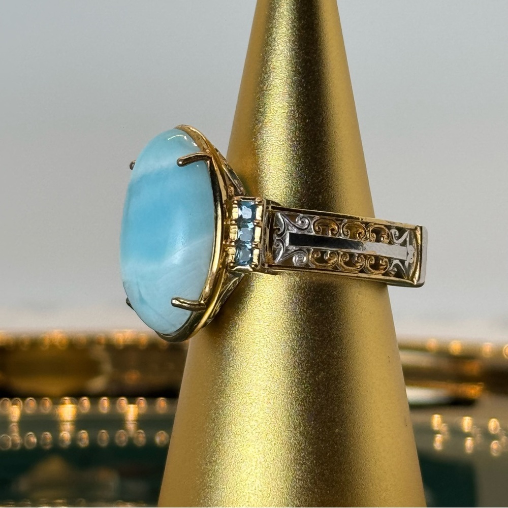 Larimar and Aquamarine Michael Valitutti Ring 💙🩵